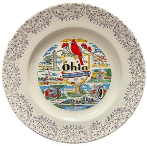 lot 356 image: Vintage Ohio souvenir plate