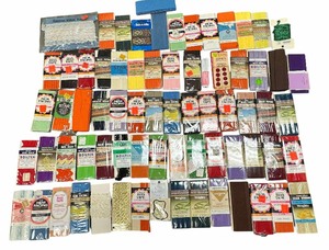 lot 290 image: HUGE Vintage NEW large collection of sewing trims, including various types of bias tape, rickrack, seam binding, and hem facing
