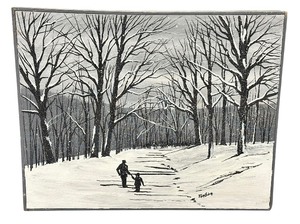 lot 295 image: Artist GALLING Winter Walk