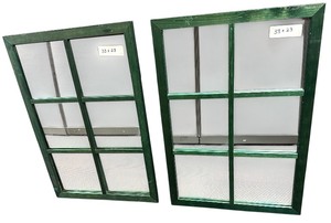 lot 297 image: Custom Set Of Window MIRROR Trim Rustic Green