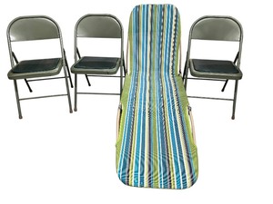 lot 299 image: Steel Folding Chair Bundle