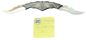 lot 420 image: Collectible Master Cutlery Twin Hydra Dragons Folding Knife YJ-118BK
