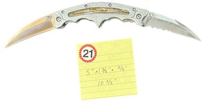 lot 421 image: Collectible Double sided edge folding tactical knife
