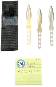 lot 424 image: Collectible Jaguar custom design throwing knife set with case