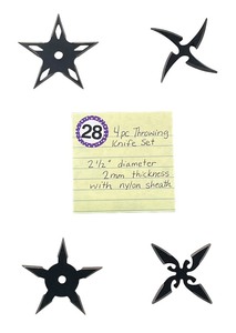 lot 328 image: Four piece ninja throwing star set
