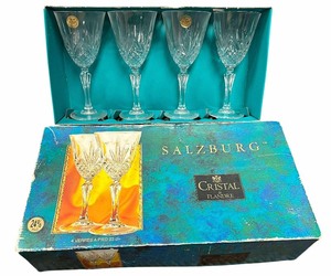 lot 269 image: Set of four vintage Cristal de Flandre Salzburg 24% lead crystal goblets