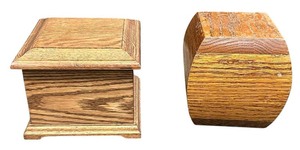 lot 161 image: Two Oak cremation urns