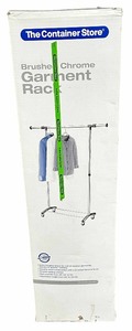 lot 162 image: Rolling Brushed Chrome Garment Rack from The Container Store