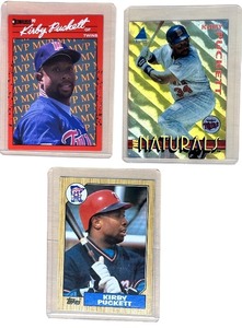lot 059 image: Near mint condition Extremely Rare MN Twins Kirby Puckett Cards 15 plus Red Dots In Tops Card With Weight And Birth Also Wrong And Date Signed With Twins Wrong