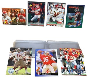 lot 104 image: NEAR MINT RARE Joe Montana Football Sports Card Trading Card Bundle