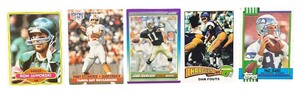 lot 105 image: RARE BUNDLE NEAR MINT Dan Fouts rookie,Paul Skansi,John Fourcade,Vinny Testaverde,Ron Jaworski Vintage Football Cards