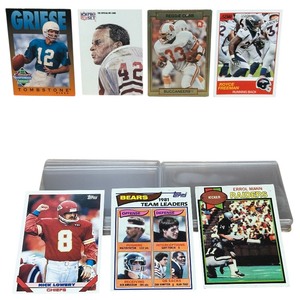 lot 109 image: HUGE RARE BUNDLE NEAR MINT Royce Freeman,Reggie Cobb,Ronnie Lott,Bob Griese,Errol Mann,Nick Lowery Football trading cards