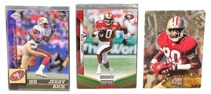lot 112 image: Collectible Bundle  NEAR MINT Jerry Rice Football Trading Cards