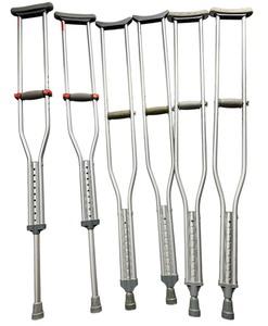 lot 210 image: Six adjustable walking crutches