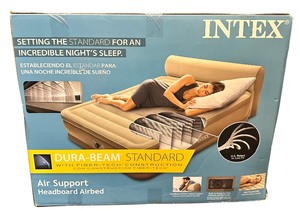 lot 217 image: NEW Intex Dura-Beam Standard Air Support Headboard Airbed