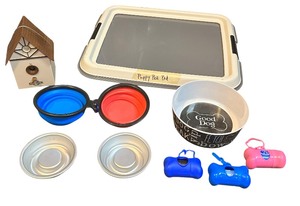 lot 206 image: HUGE Pet bundle PetSafe Outdoor Bark Control,Peed pad, Collapsing pet bowls