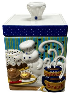 lot 474 image: Vintage Danbury Mint Pillsbury Doughboy ceramic canister from The Pillsbury Doughboy Canister Collection