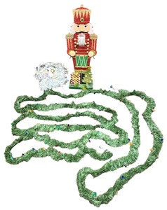 lot 498 image: Beautiful vintage light up garland with decorative nutcracker soldier