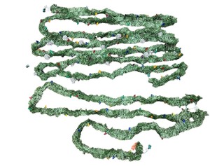 lot 504 image: Vintage Christmas long garland and vintage light bundle