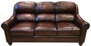 lot 14K image: LLFR - Flexsteel Latitudes Brown Leather Sofa by Rodeo Home
