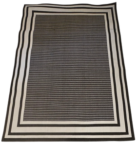 lot 106K image: LL-FR - Huntington Home IndoorOutdoor Area Rug 5x8 Black and Ivory