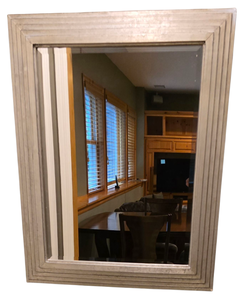 lot 110K image: LL-FR - Rectangular Wall Mirror with Silver Layered Frame 29in x 35in