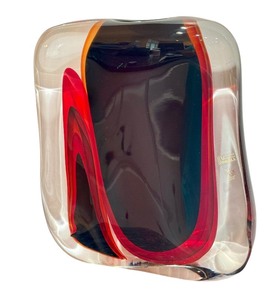 lot 1D image: K - Luigi Onesto Vetreria Artistica Oball Murano Art Glass Vase Signed  Luigi Onesto Murano Summerosa Art Glass