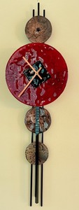 lot 23 image: TVRM - Art Glass Wall Clock with Abstract Design