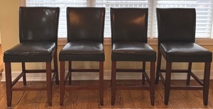 lot 28D image: K - Set of 4 Faux Leather Counter Height Chairs