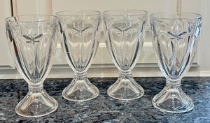 lot 29D image: Set of 4 Lenox Butterfly Meadow 6.25 Inch Glass Goblets
