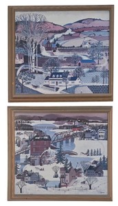 lot 30K image: LR - Pair of Framed Edward Art Products Wall Prints Morgans Mill and Farmlands