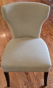 lot 34K image: LR - Upholstered Dining Chair with Nailhead Trim and Curved Back