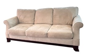 lot 35D image: TVRM - Bauhaus 3-Seat Beige Sofa with Rolled Arms