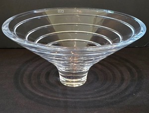 lot 43K image: LR - Nambe Roulette Crystal Bowl
