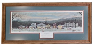 lot 45K image: LR - Framed Norman Rockwell Print Stockbridge Main Street at Christmas