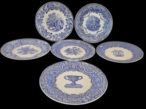 lot 52K image: LR - Set of 5 Spode Blue Room Collection 10.25 Plates Assorted Designs