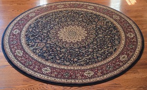 lot 74K image: LR - Sphinx Ariana 6-Foot Round Oriental Style Rug with Nonslip Mat