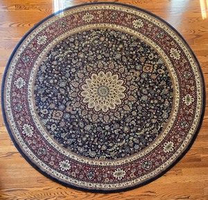 lot 74K image: LR - Sphinx Ariana 6-Foot Round Oriental Style Rug with Nonslip Mat