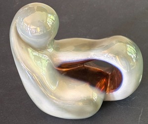 lot 77K image: LR - Aria Hand Made Spain Modern Art Glass Sculpture with Acrylic Base