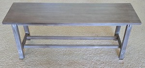 lot 81K image: H - Wooden Bench 42 Inch Length with Gray Finish