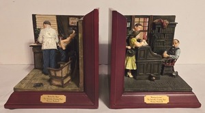 lot 93K image: LL-BR3 - Norman Rockwell Gallery Collection Bookends - Before the Shot and Marriage License