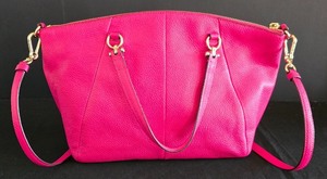 lot 151K image: DR - Coach Prairie Fuschia Pink ToteCrossbody Bag With Zipper Closure