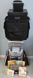 lot 210K image: UL - Creative Memories Rolling Storage Bag, White Cart, Storage Cabinets, Photo Albums & Scrapbooking Tools