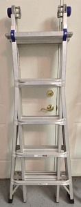 lot 223K image: G - Werner Foldable Multi-Position Aluminum Extension Ladder