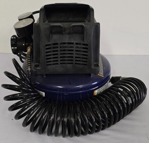 lot 228K image: G - Portable Air Compressor with Dual Gauges and Coiled Hose