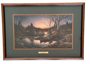 lot 31D image: O - Framed Terry Redlin Morning Solitude Print