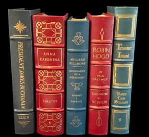 lot 23B image: Set of 5 Easton Press Leather-Bound Classics Illustrated including Easton Press Robin Hood