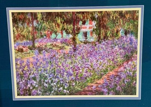 lot 33D image: Framed Monet Impressionist Print of Garden Landscape
