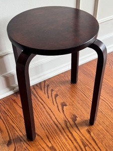 lot 36D image: Home Side Table or Stool with Dark Walnut Finish, Birch Bentwood