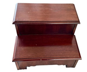 lot 37D image: O - Wooden Two-Step Bed Steps with Brass Handle